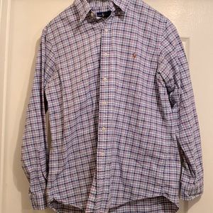 Men’s Ralph Lauren Blue Plaid Long Sleeved Button Down